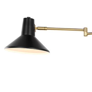 Hygge 16" Swing Arm Modern Midcentury Iron USB Charging Port LED Sconce - JONATHAN Y